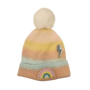 NWT Rainbow Sugar Girl's Multi Color Patch Detail Warm Winter Hat